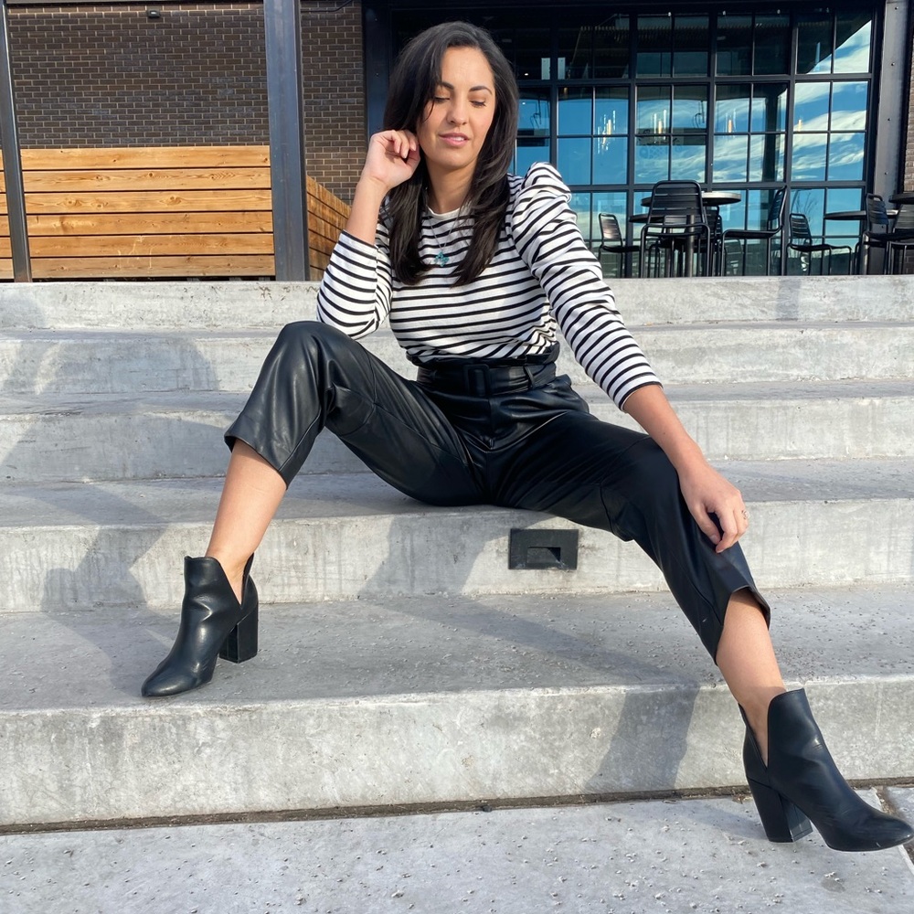 H&M Black Faux Leather Pants